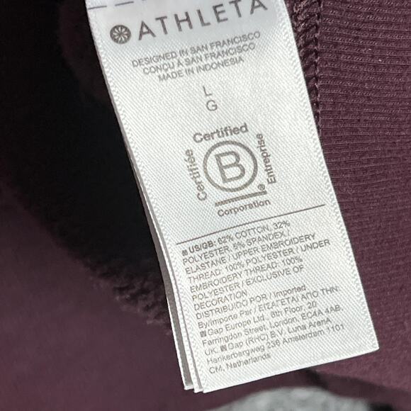 Athleta Hoodie Womens Large Embroidered Floral Pullover Sweatshirt Pockets - Picture 4 of 8